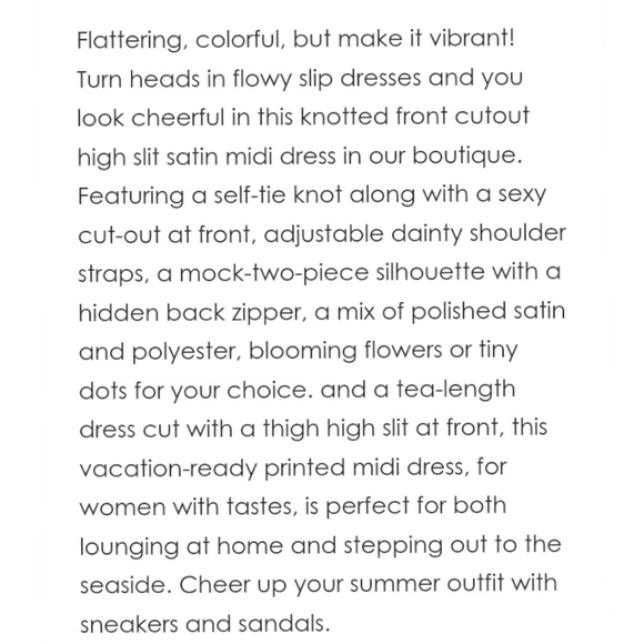 🆕⭐ Boho floral satin honey knot midi dress - Picture 12 of 16